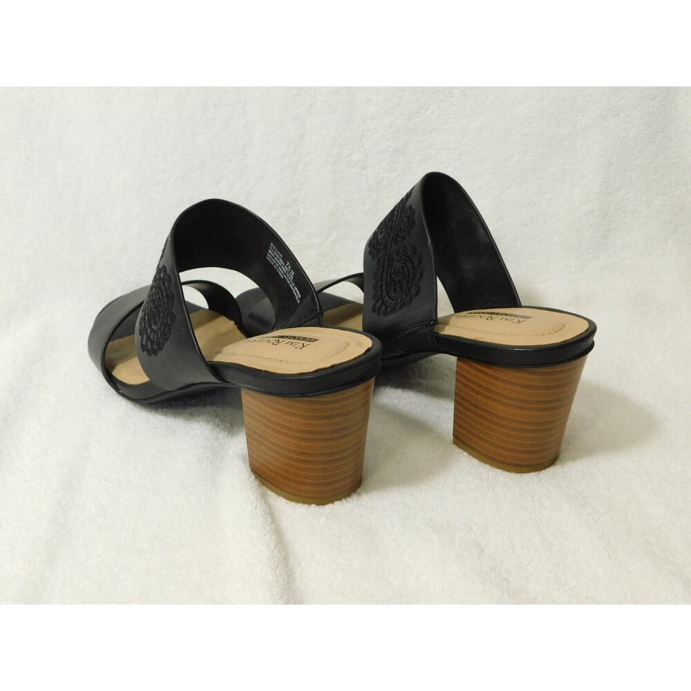 Kim Rogers Black Memory Foam Block Heel Sandle Sh… - image 3